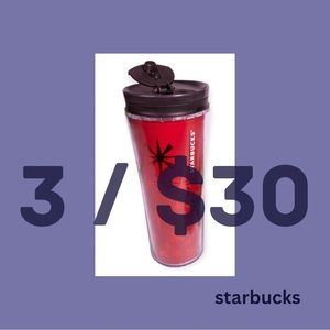 Starbucks - 3/$30 - 12 oz - plastic traveller tumbler Christmas 2011